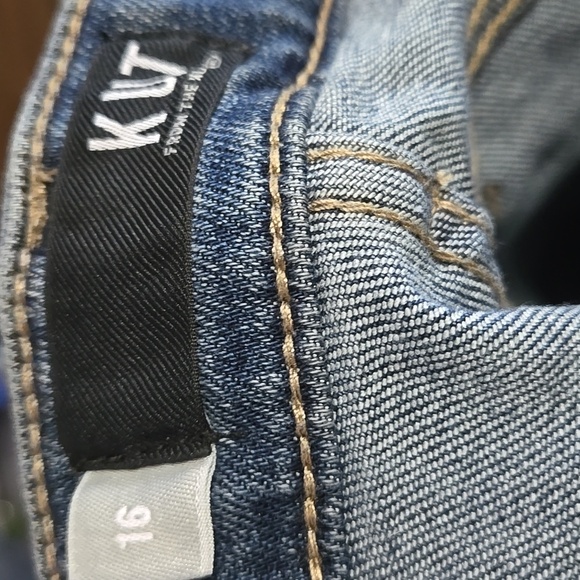 KUT FROM KLOTH Reese High Rise Ankle Straight Leg Rare Button Fly Jeans sz 16 - Picture 15 of 16